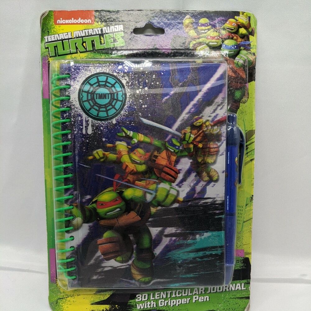 Nickoldeon Teenage Mutant Ninja Trutles 3D Lenticular Journal With Gripper Pen